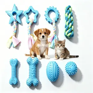8 Pack Squeaky Silicone Interactive Training Toys for Dogs & Cats