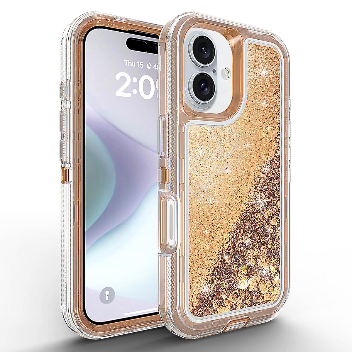 for iPhone 16 17 Pro Max Case,Liquid Glitter Case Luxury Floating Bling Sparkle Shockproof Cover Compatible with iPhone 12 13 14 15 Pro Max