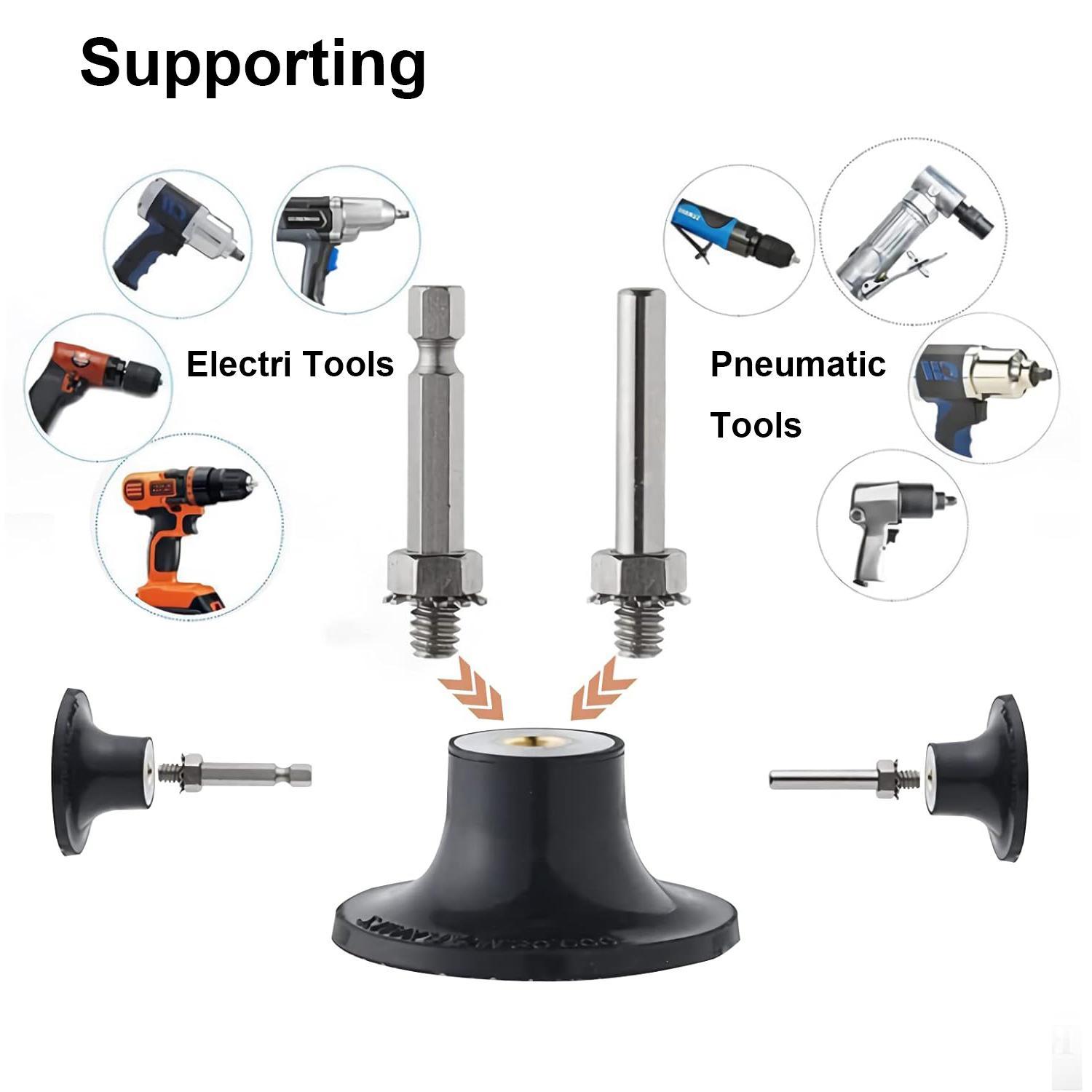 Versatile Die Grinding Attachment Kit, 2 Inch Roll Lock Pad Holders, with 1/4" Shanks Die Grinding for Drill Sanding Attachment Rotary Tools, Hardware, Heavy Duty, Industrial
