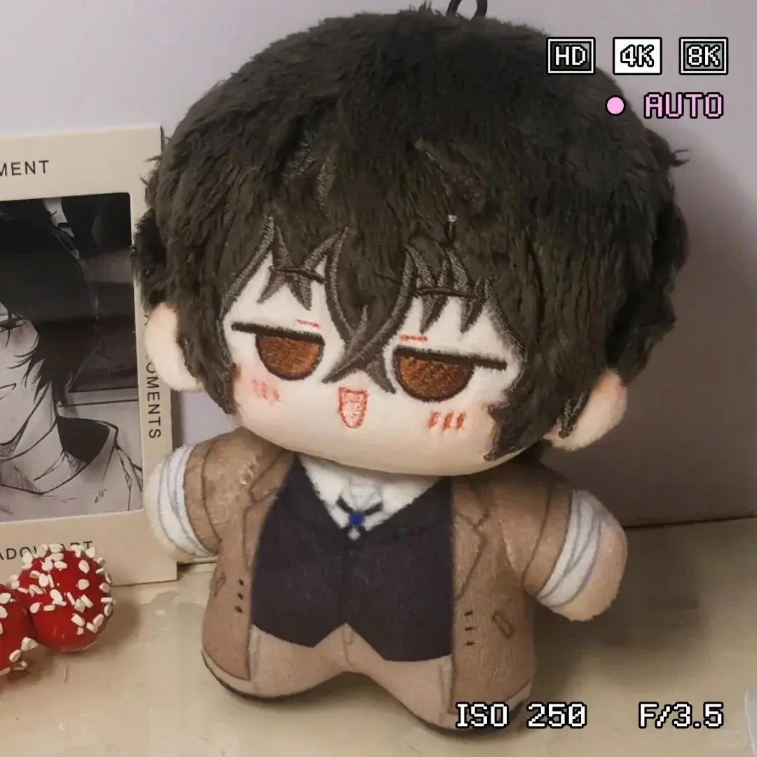10cm Bungo Stray Dogs Osamu Dazai Plush Doll Soft Fluffy Anime Cotton Anime Cute Plushie for Fans Backpack Charm Birthday Gift