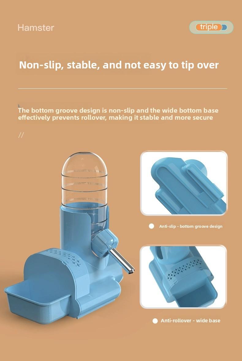 Automatic Hamster Water Bottle with Leak-Proof Ball Dispenser for Rabbit Guinea Pig Hydration Drinker Cage Supplies Small Pets