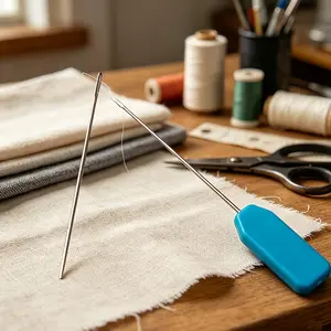 2 piece sewing machine threading kit set, made of stainless steel, a fast threading tool, available in large, medium and small sizes, compatible with various sewing machine models, easy to use, durable, equipped with a guide wire