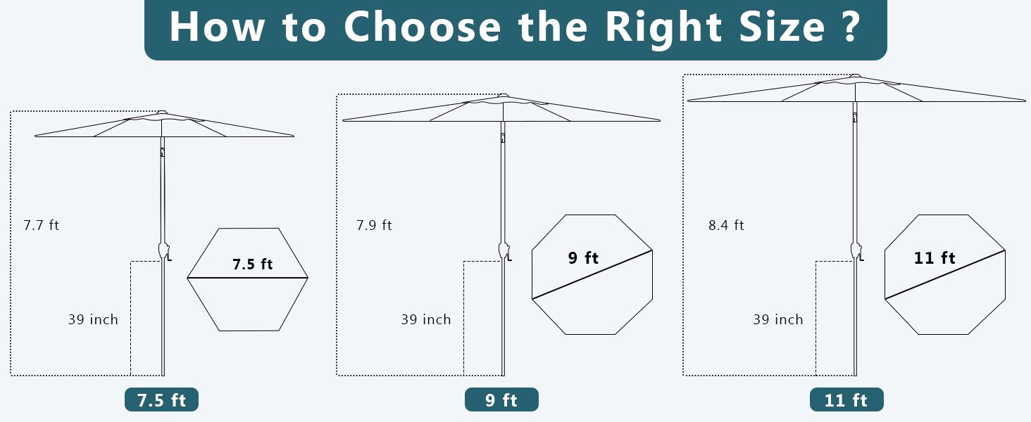 7.5FT Lyon Outdoor Patio Umbrella Outdoor Table Umbrella with Push Button Tilt and Crank Market Umbrella 6 Sturdy Ribs UV Protection Waterproof for Garden Deck Backyard Pool Beige