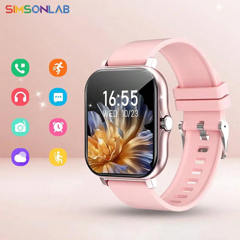 1.83 Inch Full Touchscreen Smartwatch, BT Calls, Message Alerts, 100+ Exercise Modes Fitness Tracker, Weather Forecast, Music Player, Men's and Women's Wearable Devices for Android and IOS, Outdoor Smartwatch, Gift