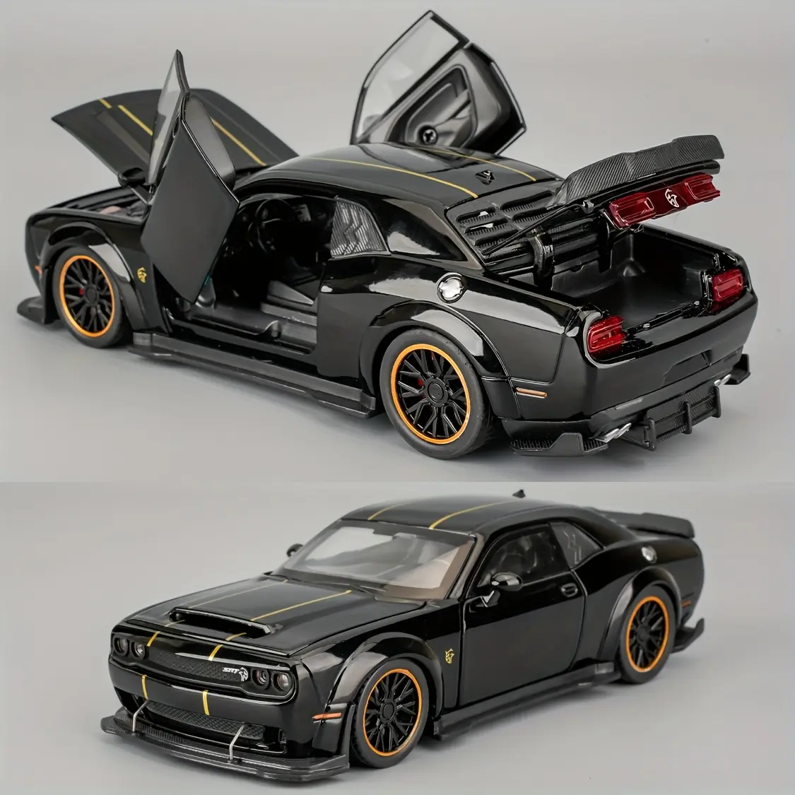 1:32 Scale Dodge Hellcat Metal Die-Cast Car Model - Features Openable Doors, Comes with Display Base, Perfect for Collectors, Beautiful Decoration & Gift Idea for Friends, Birthdays, Christmas, And New Year