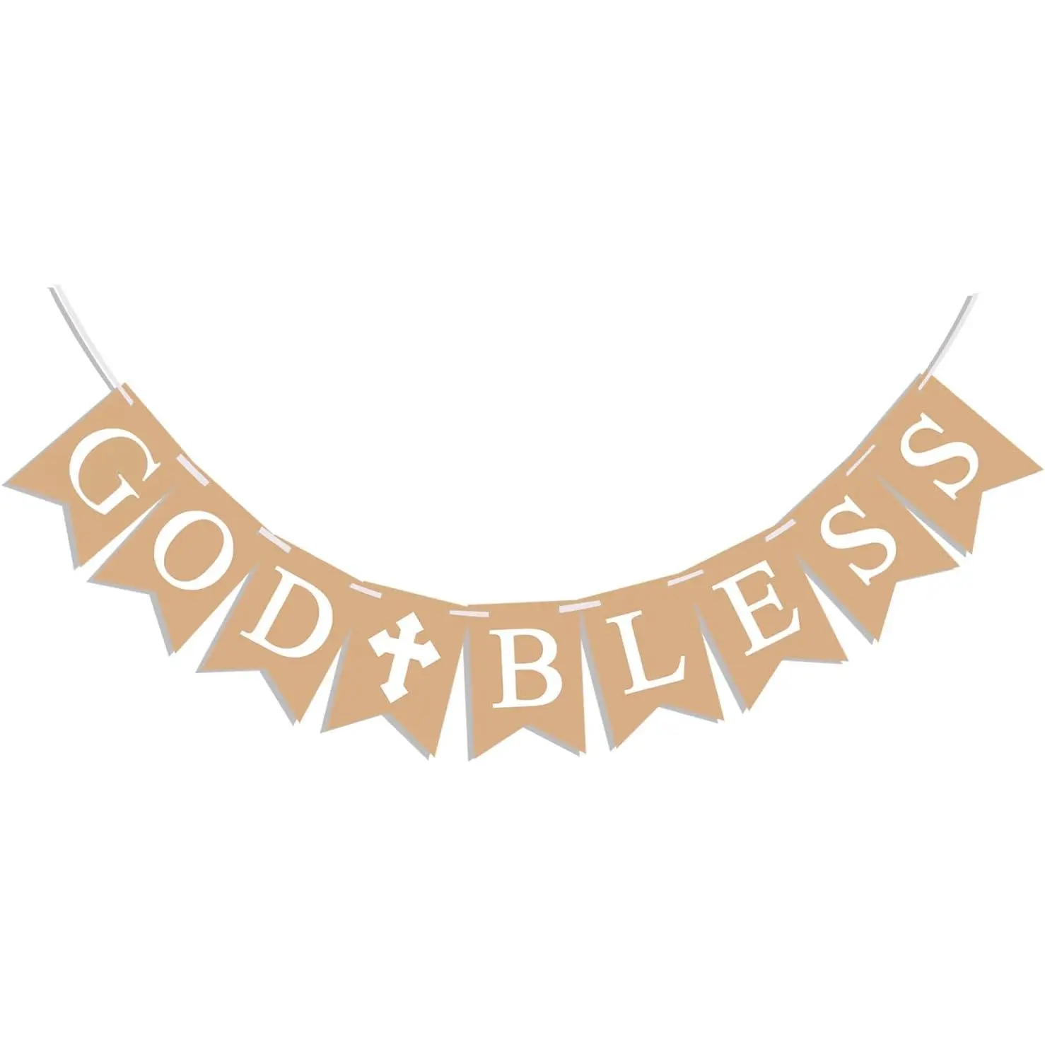 God Bless Banner for Baptism, First Communion Decorations,  Christening Decor, Rustic Baptism Banner for Boys Girls, Confirmation Party Supplies, Religious God Bless Sign