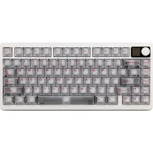 PMOKEY P75 75%  Tri-Mode Mechanical Keyboard, CNC  Volume Knob, Custom Dot- Screen, 2.4G/BT/USB-C,PC Keycaps, Surround RGB Lighting, 10,000mAh Rechargeable
