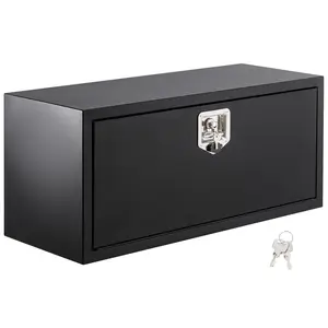 24" or 36" Underbody Truck Tool Box, Single-Door, Heavy-Duty Steel, T-Handle Lock, Weather-Resistant, Black