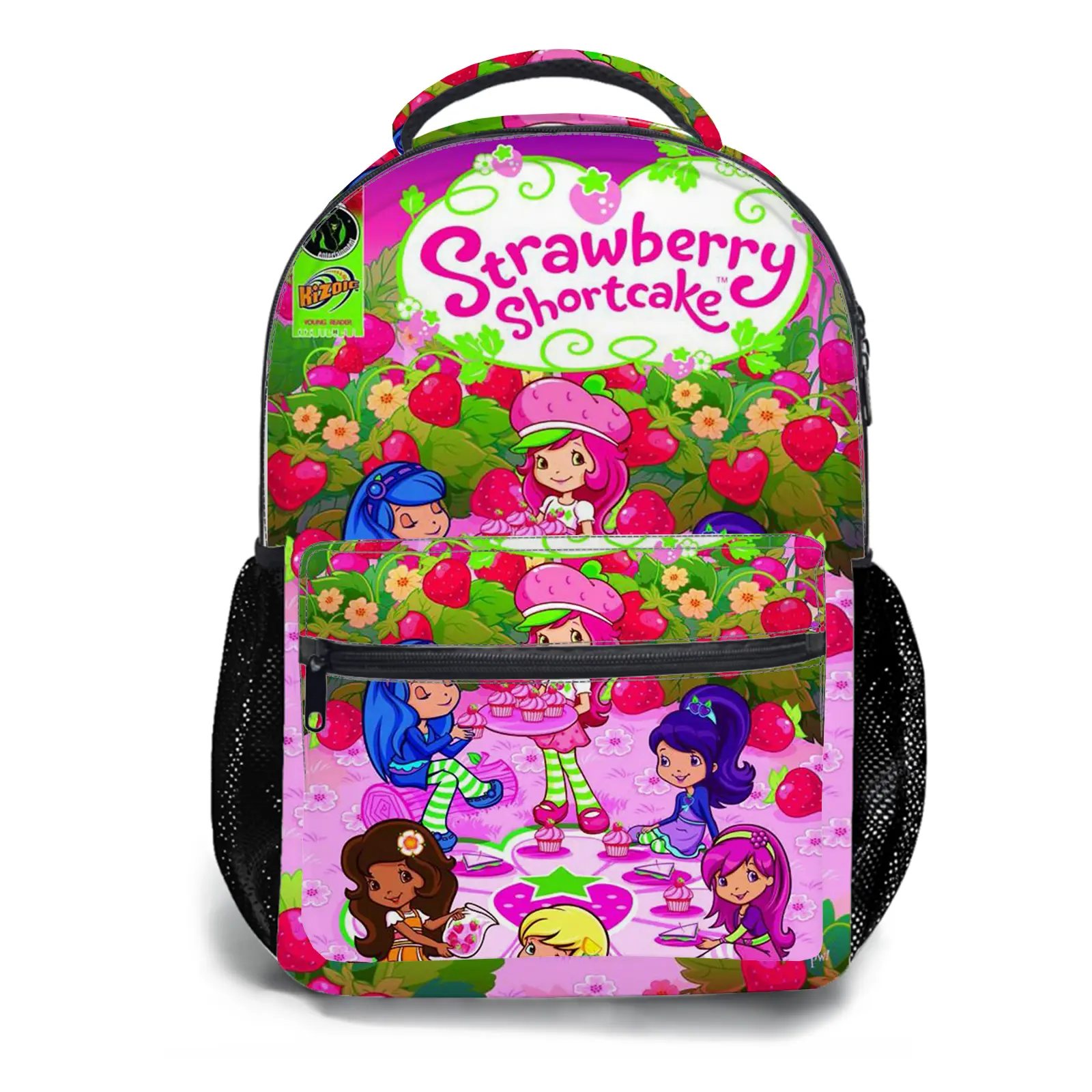 strawberry shortcake Y2K Fashion School Backpack for Teen Girls, Cute Cartoon Aesthetic Student Bookbag with Padded Shoulder Straps, Large Capacity Casual Daypack and Travel Bag for Kids a-89
