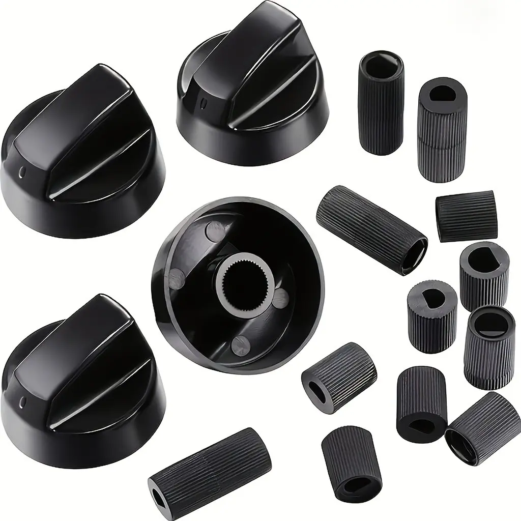 4 Piece Universal Control Knob Replacement Set, Includes 12 Adapters Insert, Fits Ovens/stoves/ranges, Check Dimensions Carefully
