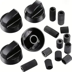 4 Piece Universal Control Knob Replacement Set, Includes 12 Adapters Insert, Fits Ovens/stoves/ranges, Check Dimensions Carefully
