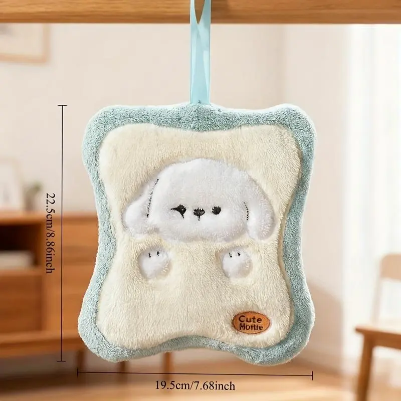 1pc Bear-Shaped Double-Layer Coral Bathroom Hand Towel for Bathroom Use - Thick, Absorbent, Quick-Drying, Hangable with Mini Hoop, Soft Wiping, Housewarming Gift, Animals
