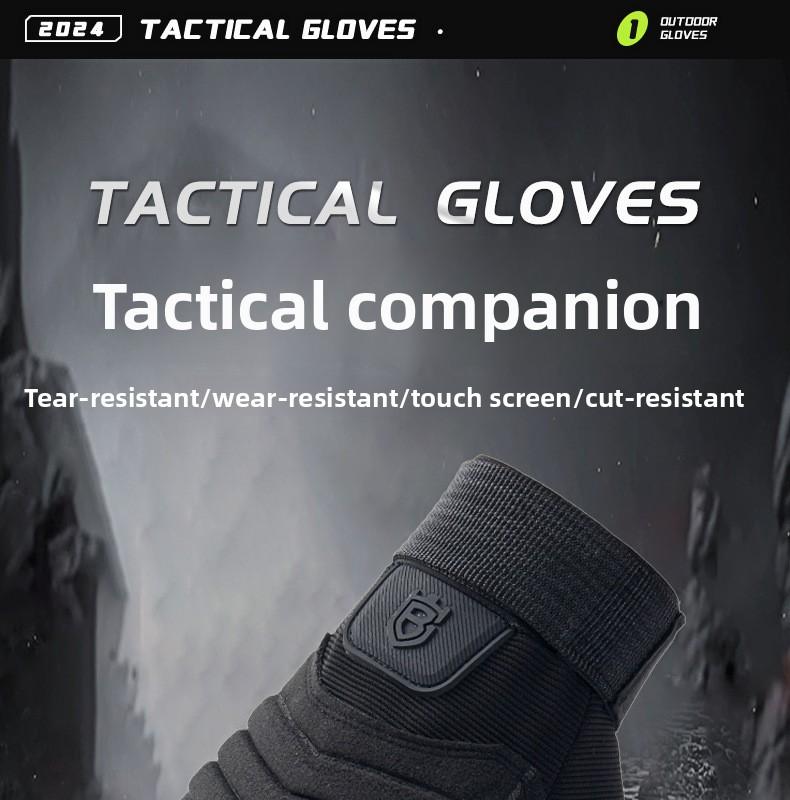 Outdoor tactical gloves non-slip men's and women's sports locomotive motorcycle riding non-slip wear-resistant protective soft half-finger gloves Waterproof Touch Screen