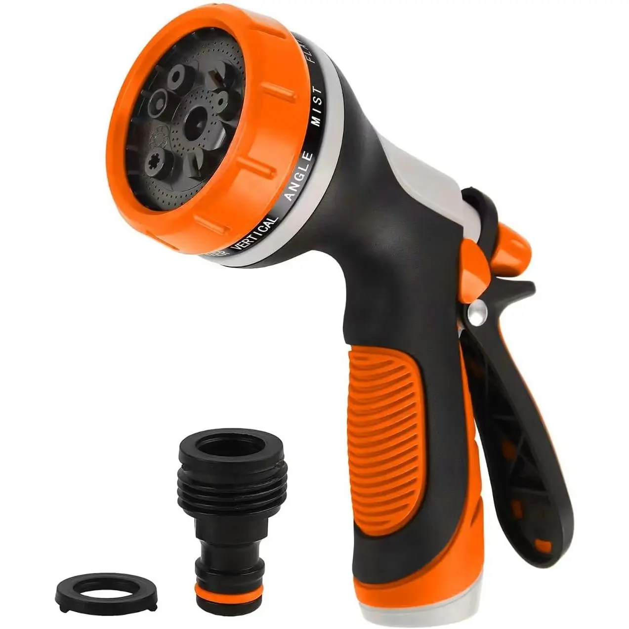 Garden Hose Nozzle with Adjustable 10 Watering Patterns, Water Hose Nozzle Sprayer with Slip Resistant,High  Garden Hose  Nozzle for  & Lawns Watering, Washing and  Showering