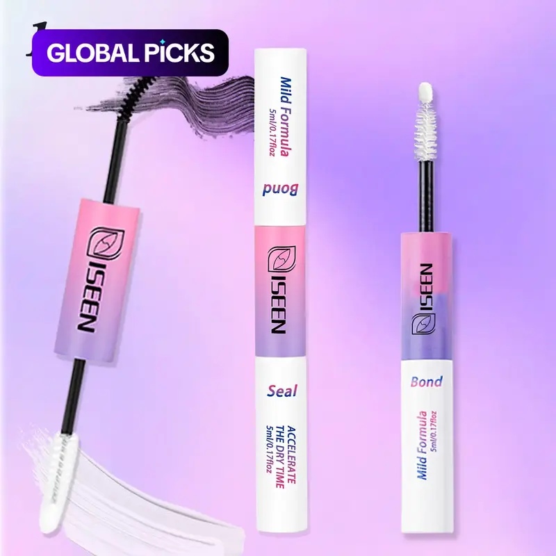 ISEEN 1/2/3 Pcs Black Waterproof Makeup Lash Bond & Seal, 72-Hour Long-Lasting False Eyelash Adhesive for Cluster Lashes #GLOBAL PICKS