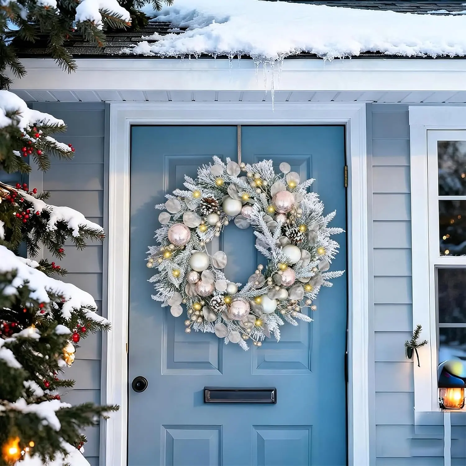 24 inch Christmas Wreath, Artifical Christmas Door Wreaths 24 inch Christmas Wreath, Artifical Christmas Door Wreaths