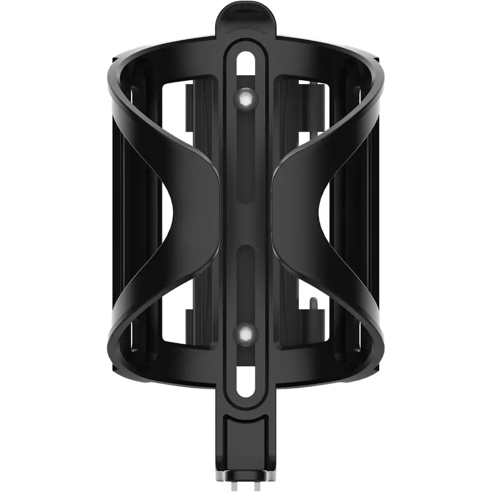 Universal Biking Water Bottle Cage - Durable Plastic Holder with Universal Mount, Adjustable Strap, Multi-Position Mounting for Mountain, Hybrid Bikes, Easy Installation, Fits 25-65mm Frames, 3.25x3.69x8.19 Inches, Black, Cycling, 3.25 X 3.69 X 8.19 Inche