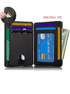8 Card Slots PU Leather Wallet, Portable Credit Card Holder, Unisex ID Card Case, Card Organizer, Anti-Theft Design, All Season Use, Business Minimalist Wallet, Secure Card Storage, Travel Card Holder