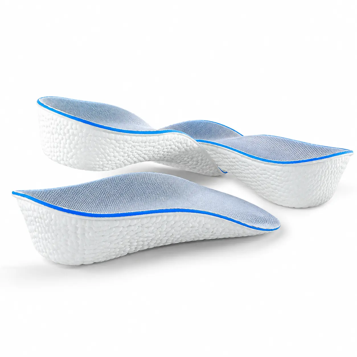 Premium Full-Length Orthopedic Insole with Arch Support, Cushioned Height-Increasing Design, Breathable Mesh Top Layer, Shock-Absorbing Gel Core, Lightweight Comfort for Daily Wear, Running, and Standing—Unisex Fit, Summer-Ready Soft Sole