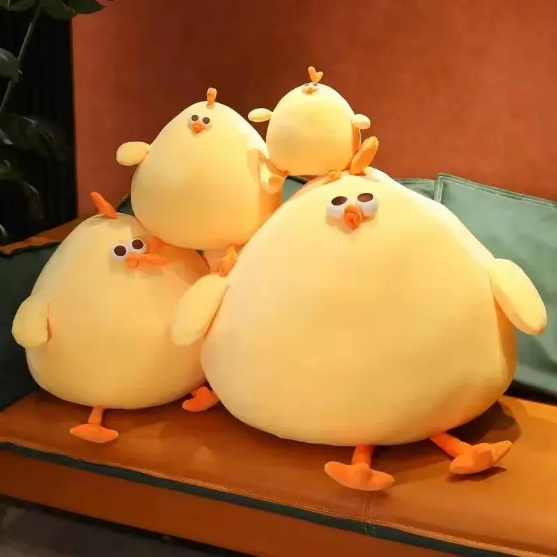 Funny Fat Chicken Plush Toys Pillow Soft Simulation Cute Plushie Dolls Neck Pillow Stuffed Animal For Boys Girls Festival Gifts