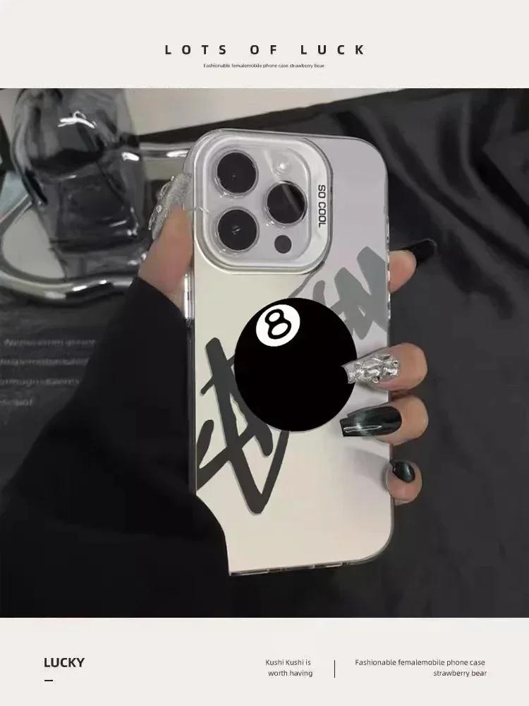 Super Cool No. 8 Billiards Phone Case For iPhone 16 15 14 13 12 11Pro Max XR XS MAX 78Plus MINI Y2K Fashion Anti Fall Back Cover