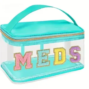 Waterproof Transparent Travel Medicine Bag with Handle - Portable Waterproof Medical Kits Organizer for Home, Sports & Outdoor Use (1 Count)