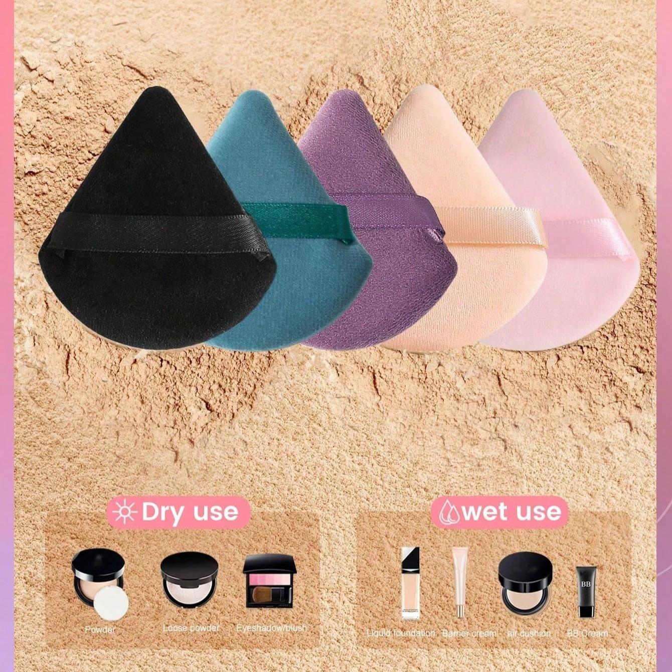 Soft Triangle Makeup Sponges Set, 5/10/15/20/25pcs Cosmetic Puffs Powder Puff for Face Application, Ideal for Flawless Foundation Coverage