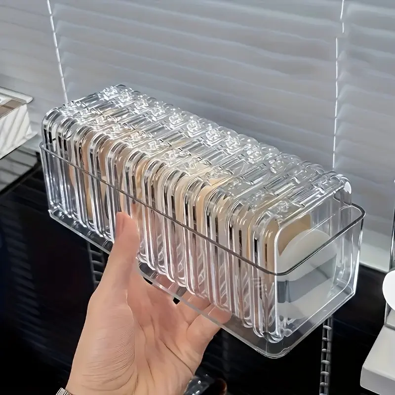 10pcs Acrylic Nail Storage Boxes Clear Plastic Containers Set Transparent Display and Travel Organizer Mini Portable Easy to Use for Travel Pocket Storage