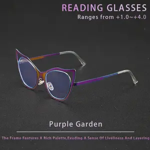 Trendy Laser Glitter Cat Eye Reading Glasses, Rainbow Gloss Fashion Charm, Unique Frame Shines Bright, Suitable for +100° to +400°