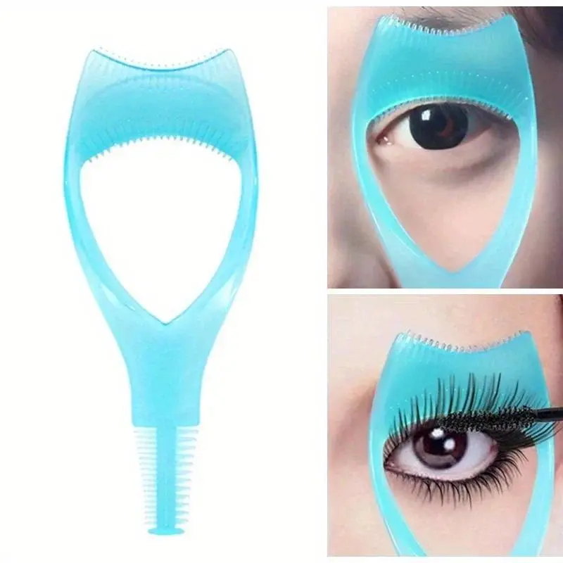 3-in-1 Makeup Eye Makeup Tool Kit - Mascara Applicator Template, Eyelash Curler Guard, Eyeliner Holder, Eyebrow Drawing Aid with Storage Case