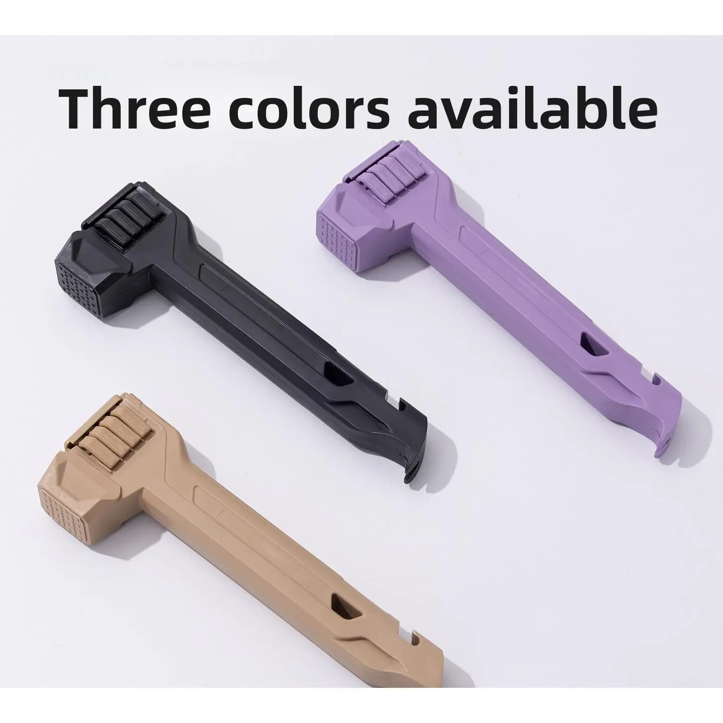 Quiet 3-in-1 Polypropylene PP Copolymer Ultra-Lightweight High-Impact Plastic Camping Hammer, Clip-On Lid, Tent Stake Puller, Shock-Absorbing Anti-Slip Handle, 8 Hardened Stakes for Hiking Backpacking Tent Setup, Multi-Functional