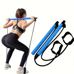 Portable Detachable Fitness Bar, Elastic Pilates Resistance Stick, Versatile Workout Gear for Yoga, Indoor Training, Body Sculpting & Home Fitness Use