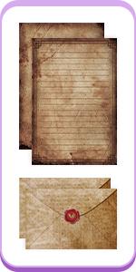 160 Packs Stationery Paper Set (50 Double Sided Stationery Writing Papers 50 Matching Envelopes) 60 Round Dot Sticker, 10 Design(Watercolor,5.5 x 8.25 Inch)