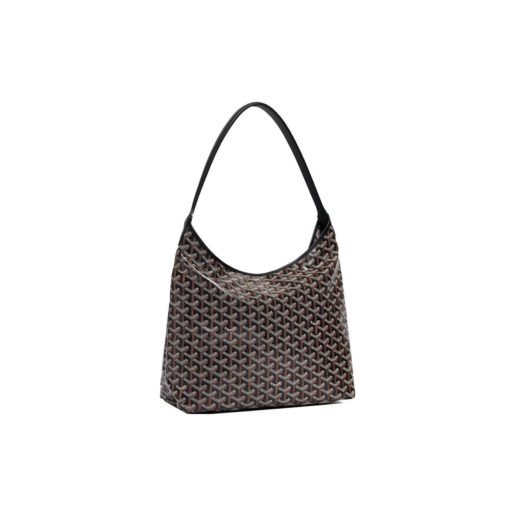 Goyard Bohème Hobo Bag for Women – Y-Printed Crush-Resistant Leather and Canvas Crossbody Bag in Black