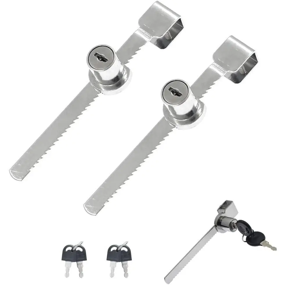 Sliding Glass Door Ratchet Lock,Locks for Glass Display Case with Chrome Finish, , Keyed Alike  Display-2PACK