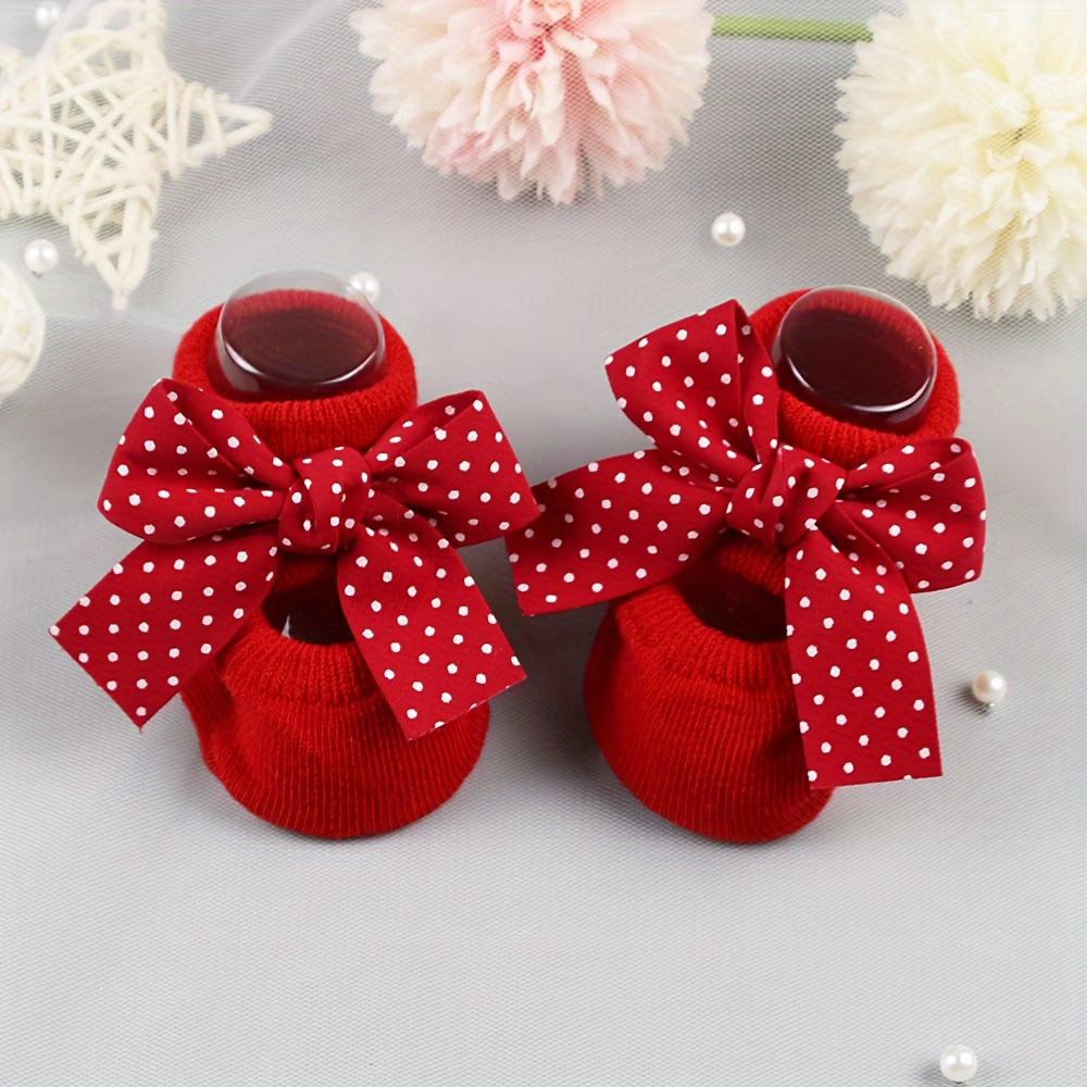1 Pair New Style Big Red Baby Socks with Anti-Slip Sole, Baby Anti-Slip Socks, Floor Socks, Boat Socks, Suitable 0-1 Years Old