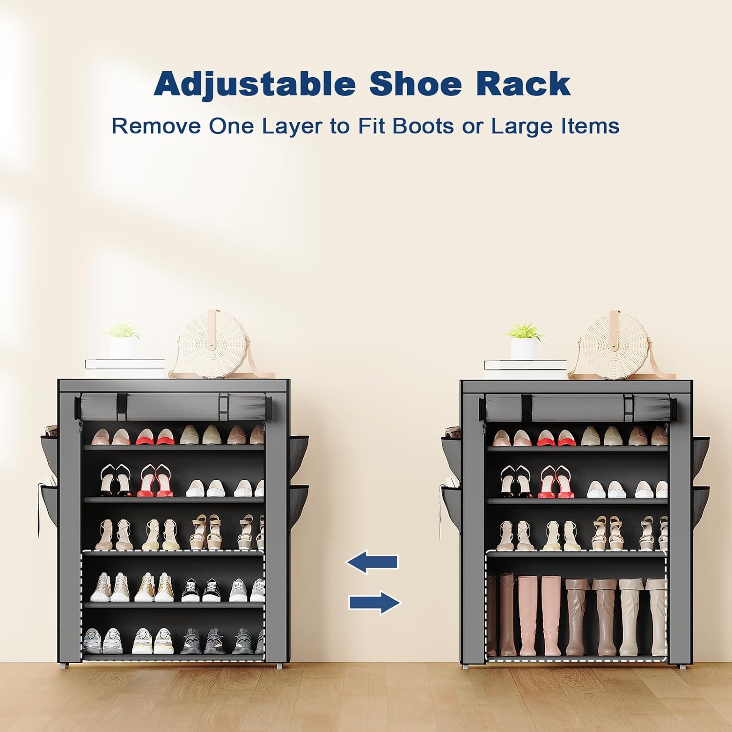 Multi-Layer Shoe Rack Assembly, Simple Dustproof Home Storage, Doorway Dormitory Rent House Indoor Shoes Organizer Standing Cabinet