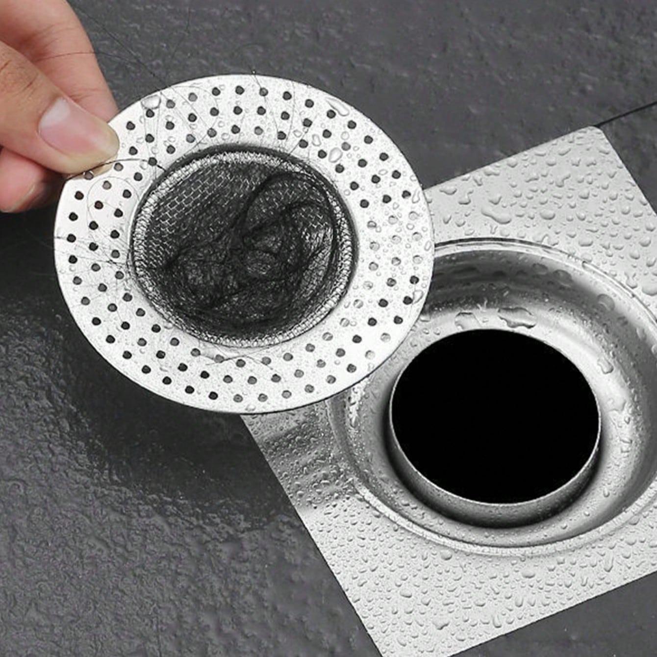 Sink Drain Hair Catcher, Stainless Steel Drain Protector, Minimalist Sink Anti-clog Filter for Home Bathroom