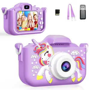 Cartoon Unicorn Heart Design Digital Camera, 1 Count Cute Video Recording Camera Toy with Memory Card & Card Reader, Perfect Gift for Birthday & Holiday