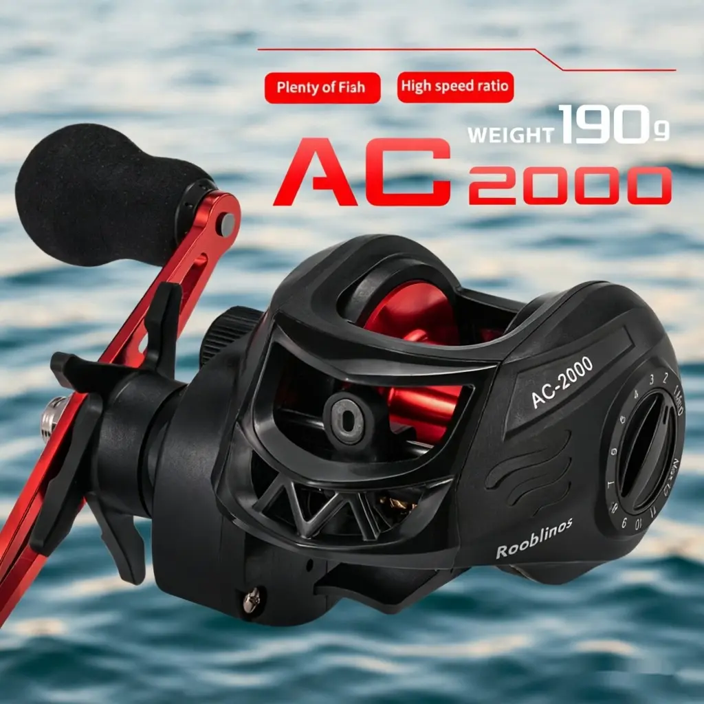 Baitcasting Fishing Reel, Powerful, 8KG Max Drag 6.3:1 High Speed Gear Ratio, Dual 10-Point Magnetic Brake System, Stainless Steel Bearings, Aluminum Spool, Unloading Alarm, EVA Grip, Corrosion Resistant Metal Frame, Freshwater & Saltwater Compatible