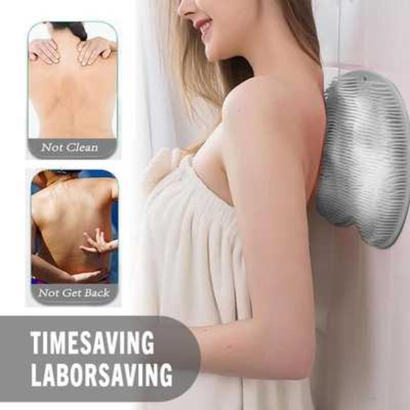 Exfoliating Shower Scrubber, Silicone Pads for Back & Foot Cleaning with Anti-Slip Suction Cups, Wall-Mountable Bath Accessory, Body Care Tool