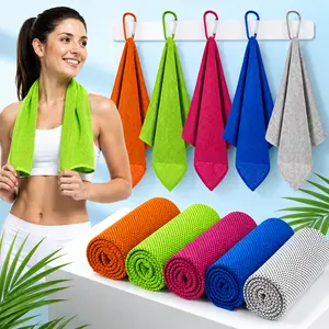Cooling Towel Microfiber Cool Towel, Soft Breathable Chilly Towel with Carry Bag & Carabiner for Gym, Running, Yoga, Camping & Workout