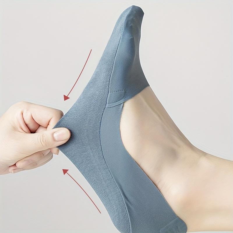 10 Pairs of Women's Invisible Socks - Comfortable, Breathable Polyester Short Socks with Sponge Bottom for Enhanced Grip and Stability, Smooth Knitted Fabric, Perfect for Casual Wear Womenswear Basic