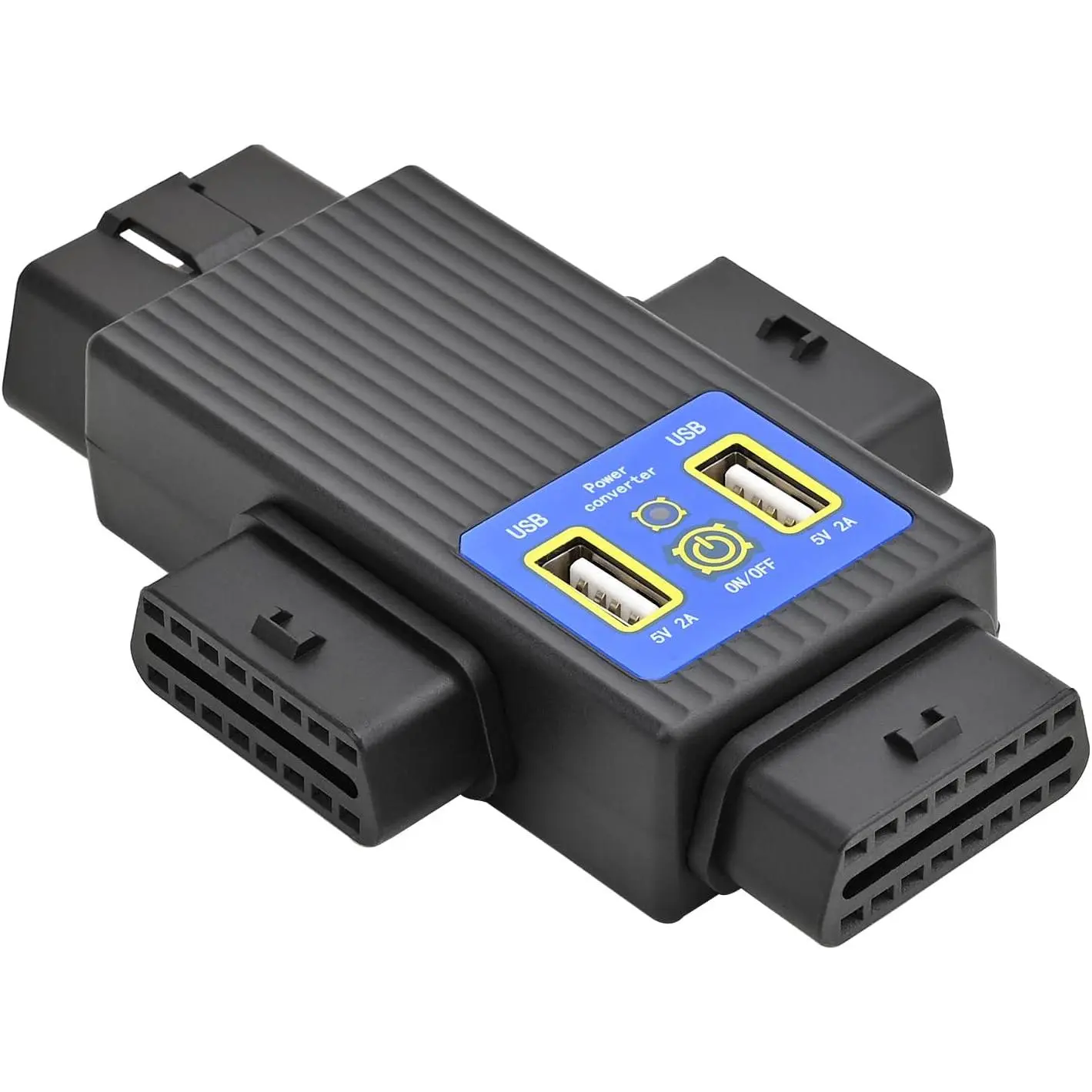 Pocket OBD2 OBDII Full 16 Pin 1 Male to 3 Female OBD  Splitter Converter Adapter with 2 USB Port   for Diagnostic Extender (1 to 3 Splitter)