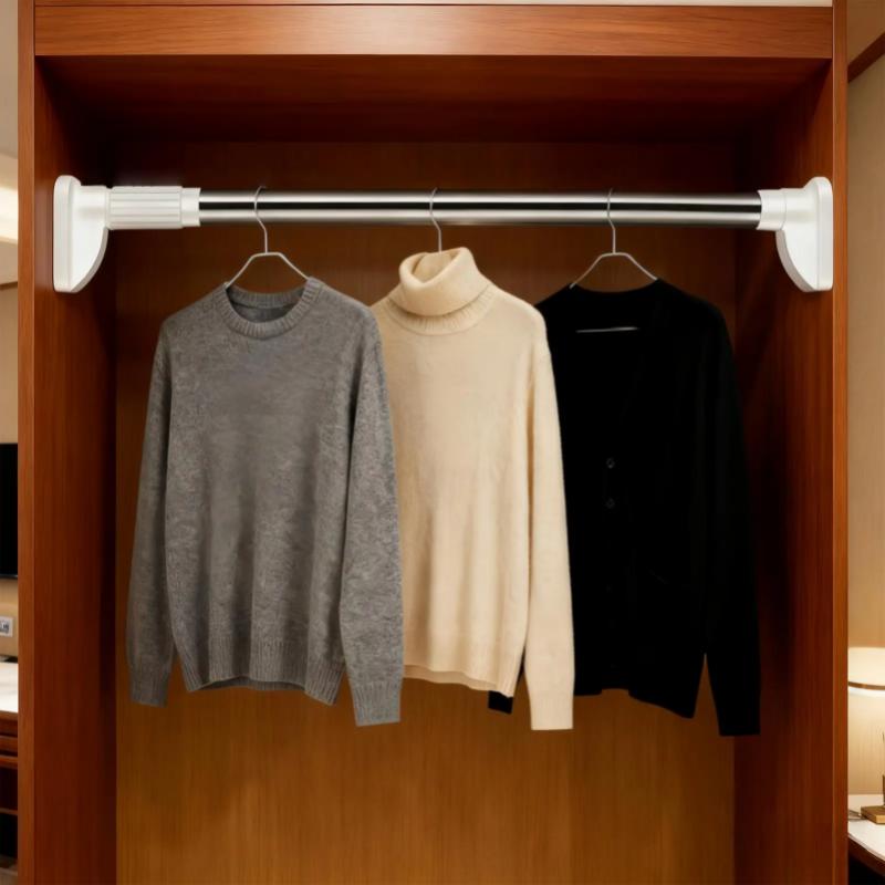 Clothes Rod Retractable Heavy-Duty Organizer Pole Rods For Closet For Clothes For Laundry Drying Coat Wardrobe Storage Bedroom