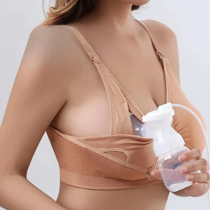 Women's Solid Push-Up Nursing Bra Set, Soft Fabric Maternity Supplies, Adjustable & Supportive Nursing Clothes for Pregnancy Daily Wear, Supportive Nursing Underwear