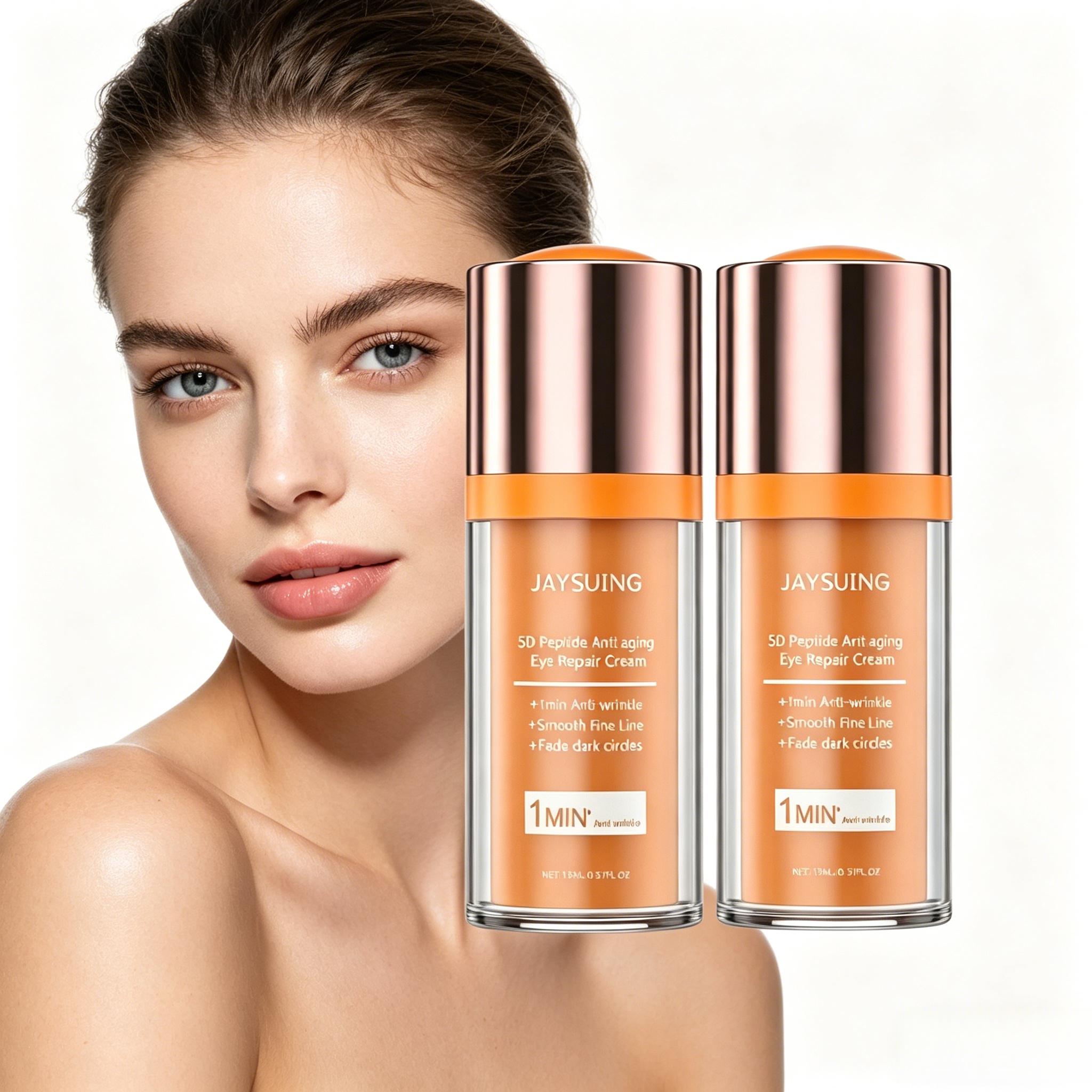 2 Bottles 15ml Eye Repair Cream Hydrating Moisturizing Eye Cream Nourish Firm Eye Area Smooth Fine Lines Anti Dark Circles Under Eye Treatment Daily Skincare Essential For All Skin Types