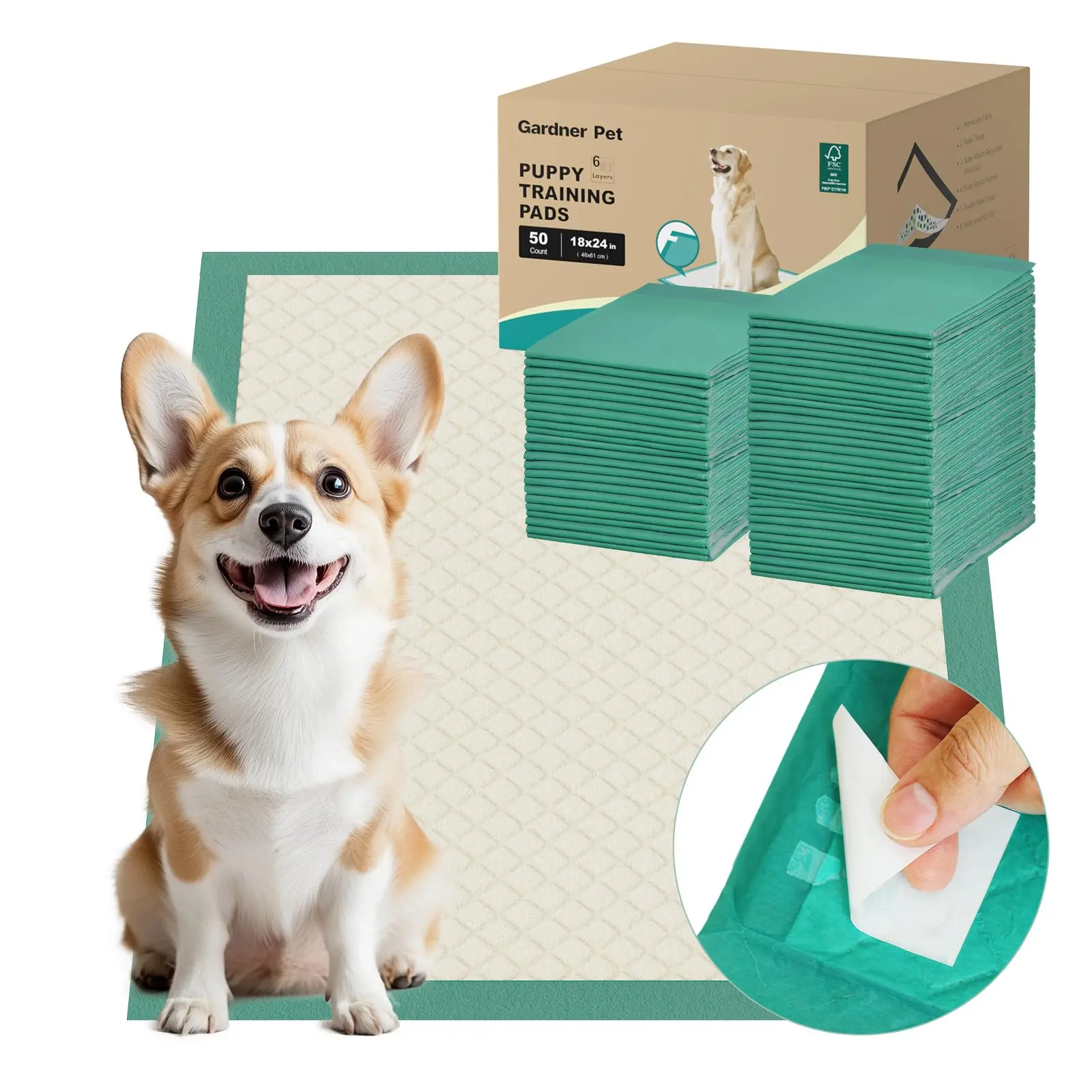 Dog Pee Pads with Adhesive Backing, Pet Training Pads for Dog Litter Needs