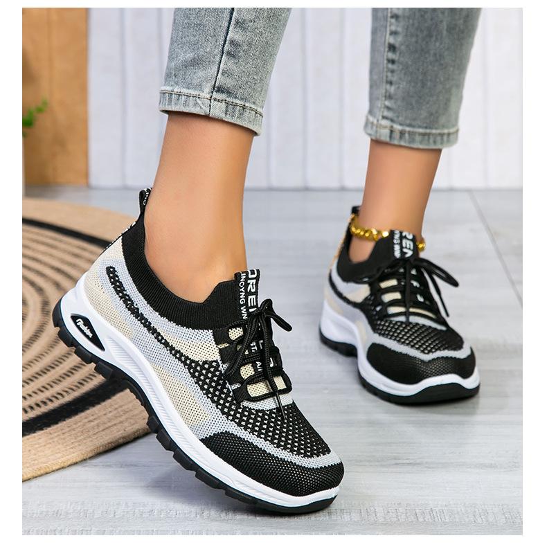 New women's sneakers, fly-knit mesh shoes, low-cut lightweight casual shoes, comfortable and versatile single shoes