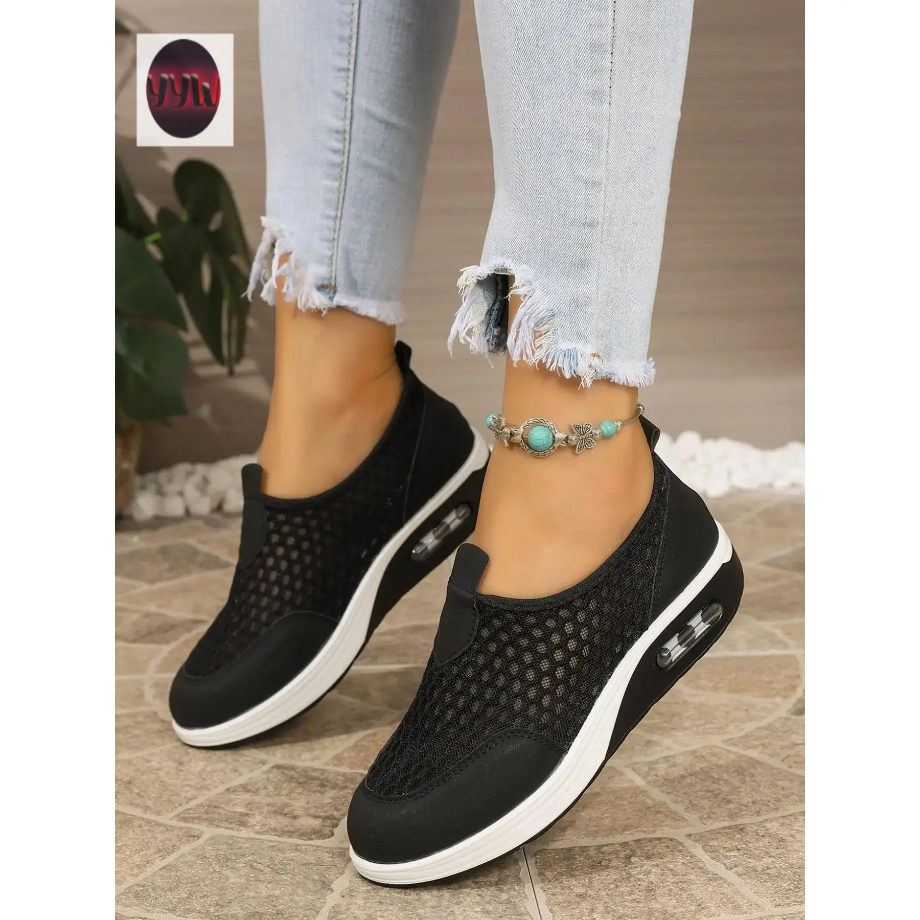 YYW1 Breathable Casual Athletic Shoes,-On Mesh Design, Walking Shoes, Lazy Outdoor Wear, Ideal Daily Commute, Shopping, and